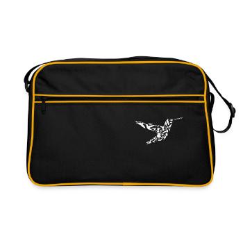 Humming Bird Forrest Wildlife Animal Humming - Retro Bag - black/gold - Front