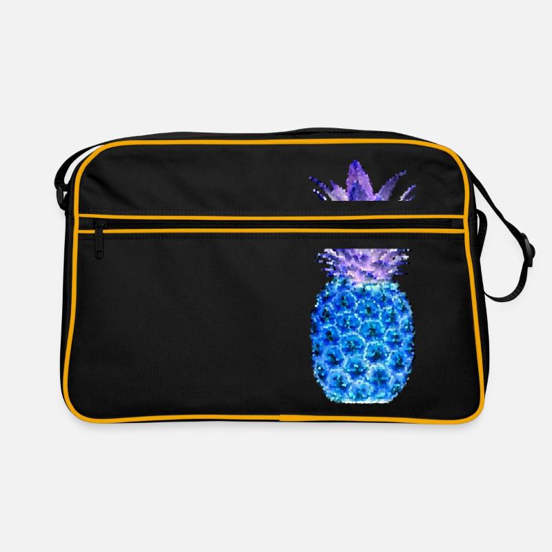 ANANAS MOSAIK night - Retro Tasche - Schwarz/Gold