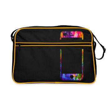 Mobile phone with heart - Retro Bag - black/gold - Front
