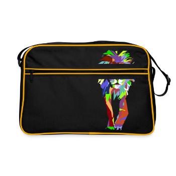 Lion Pop Art - Sac Retro - noir/or - Devant