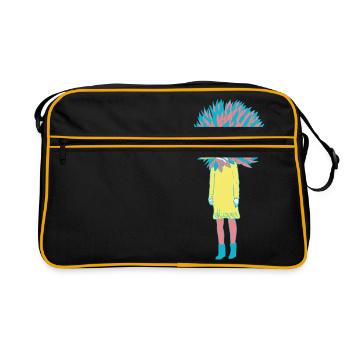 sloan bird girl - Retro Tasche - Schwarz/Gold - Vorne
