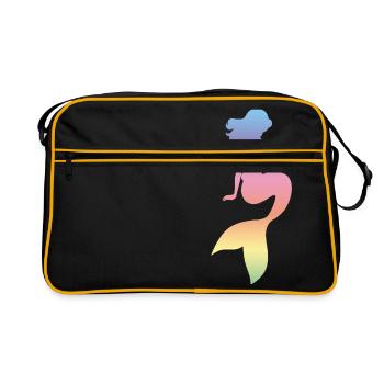 Meerjungfrau - Retro Tasche - Schwarz/Gold - Vorne