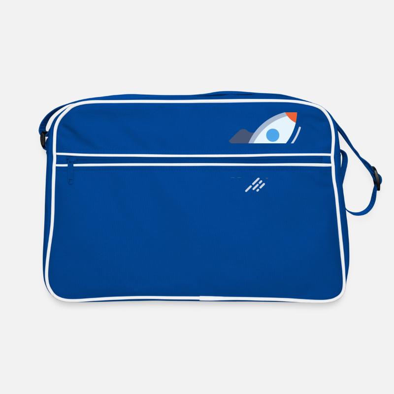Flying rocket spaceship. gift Retro Bag