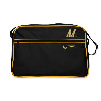 M - gold, letter, alphabet, monogram - Retro Bag - black/gold - Front