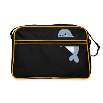 Robbe - Retro Tasche - Schwarz/Gold - Vorne