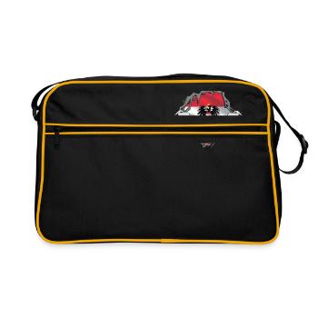 Autriche drapeau armoiries cadeau super-héros - Sac Retro - noir/or - Devant