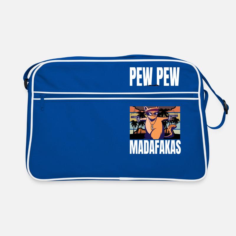 pew pew funny cat funny cat gift idea Retro Bag