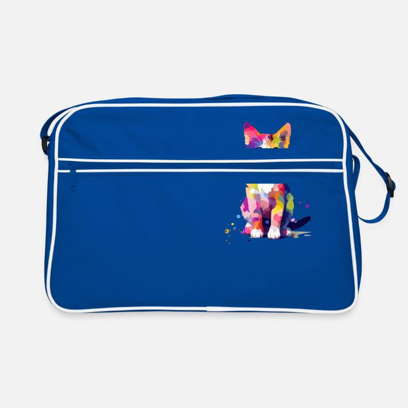 Farbklecks Katze Retro Tasche