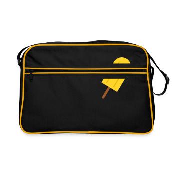 Eis am Stiel im Comicstyle Sommer - Retro Tasche - Schwarz/Gold - Vorne