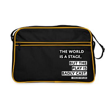 Le monde est un cadeau de citation Oscar Wilde de scène - Sac Retro - noir/or - Devant