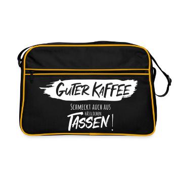 Good coffee tastes good even from ugly cups - Retro Bag - black/gold - Front