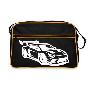 Auto Tuning Sportwagen  - Retro Tasche - Schwarz/Gold - Vorne
