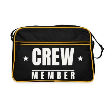 Crew Member Stars Badge Team Staff Event Festival - Retro Bag - black/gold - Front