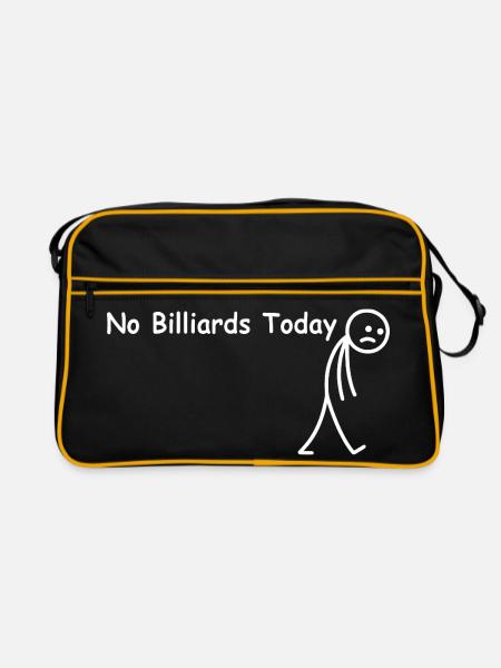 Heute kein Billard – lustiger Billardspieler - Retro Tasche - Schwarz/Gold