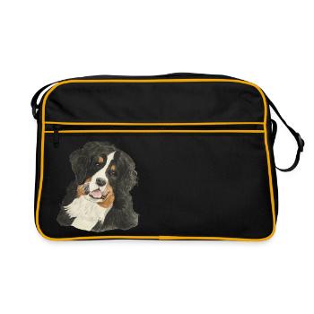 Bernese Mountain Dog - Retro Bag - black/gold - Front