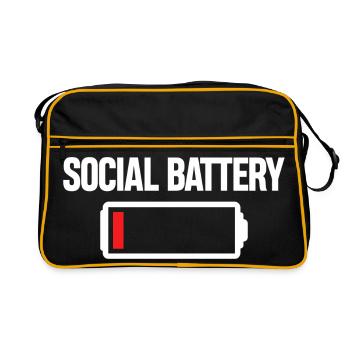 Social Battery Icon Tee - Retro Bag - black/gold - Front