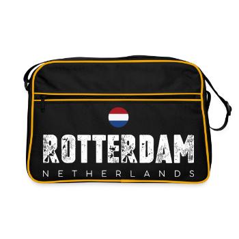Emblème de la ville audacieuse de Rotterdam - Sac Retro - noir/or - Devant