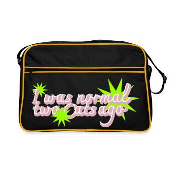 Two Cats Too Late Crazy Catlady - Retro Bag - black/gold - Front