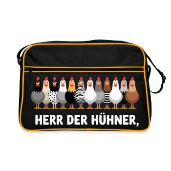 Seigneur des poulets Graphique amusant de poulet - Sac Retro - noir/or - Devant