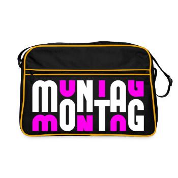 Monday White/Pink - Retro Bag - black/gold - Front