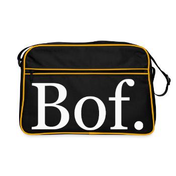 Bof. Humour minimaliste français - clair - Sac Retro - noir/or - Devant