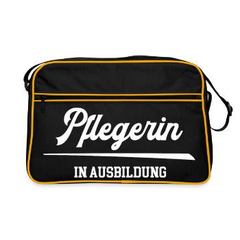 Pflegerin in Ausbildung Pflegefachkraft Pflege - Retro Tasche - Schwarz/Gold - Vorne