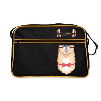 Alpaca Doctor Hat - Graduation Gift - Retro Tasche - Schwarz/Gold - Vorne