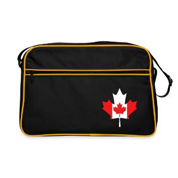 Feuille d'érable canadienne - Sac Retro - noir/or - Devant