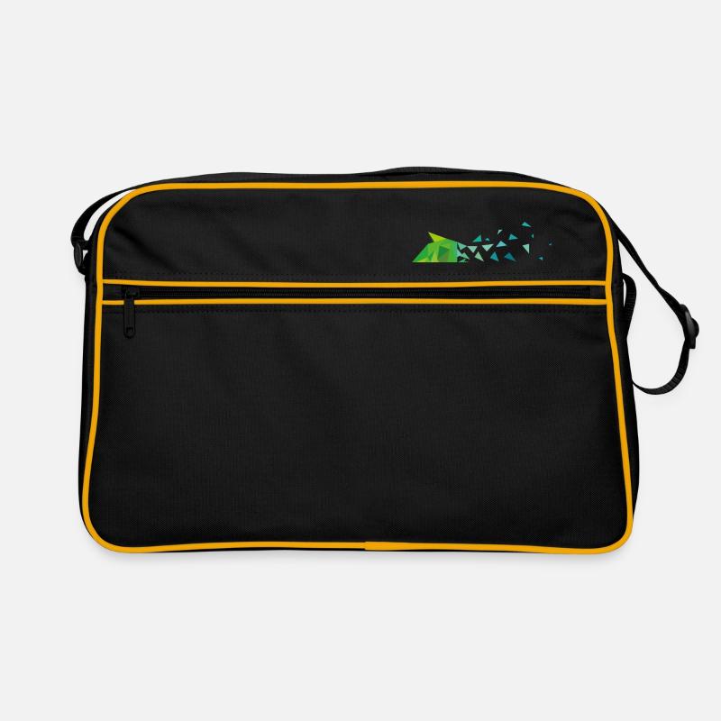 Grüner Pferdekopf Pferd Geschenk - Retro Tasche - Schwarz/Gold