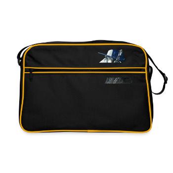 Affe Graffiti von Custom - Retro Tasche - Schwarz/Gold - Vorne