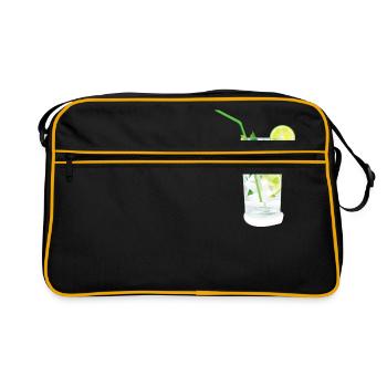 Caipirinha Cocktail - Retro Tasche - Schwarz/Gold - Vorne
