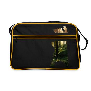 Ours forêt Photo - Sac Retro - noir/or - Devant
