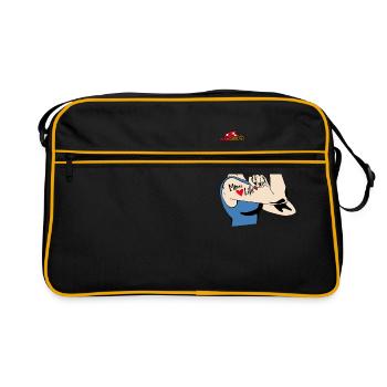 Mom Leben - Retro Tasche - Schwarz/Gold - Vorne