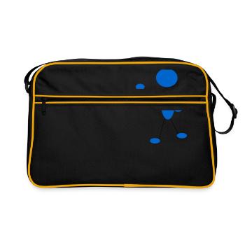 Strichmännchen - Retro Tasche - Schwarz/Gold - Vorne