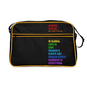 Droits de l'Homme! Personne n'est illégal - Sac Retro - noir/or - Devant