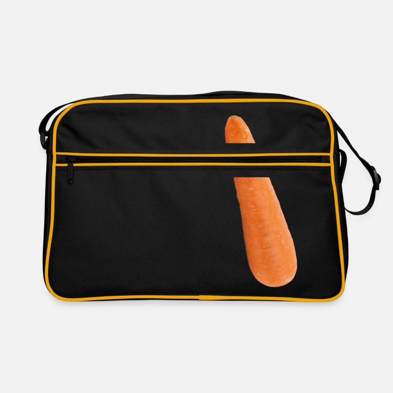 Möhre Karotte Mörchen - Retro Tasche - Schwarz/Gold
