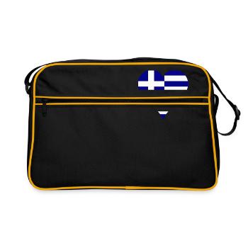 Greece flag as heart - Retro Bag - black/gold - Front