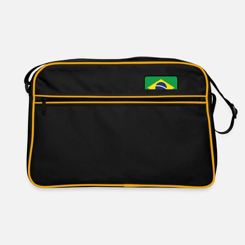 Nationalflagge von Brasilien - Retro Tasche - Schwarz/Gold