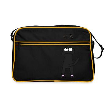 Black cat - Retro Bag - black/gold - Front
