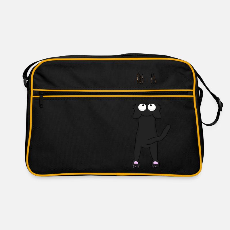 Schwarze Katze Retro Tasche