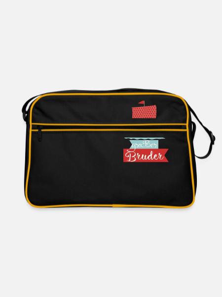 großer Bruder Schiff - Retro Tasche - Schwarz/Gold - Vorne