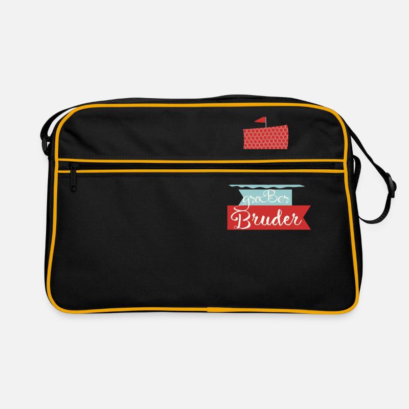 großer Bruder Schiff - Retro Tasche - Schwarz/Gold
