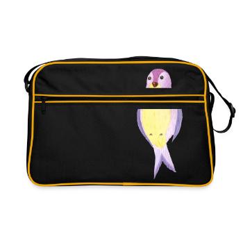 Schwalbe watercolor - Retro Bag - black/gold - Front
