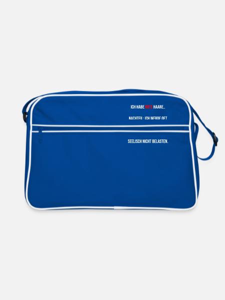 Ich Habe Rote Haare.. - Retro Tasche - Blau/Weiß - Vorne