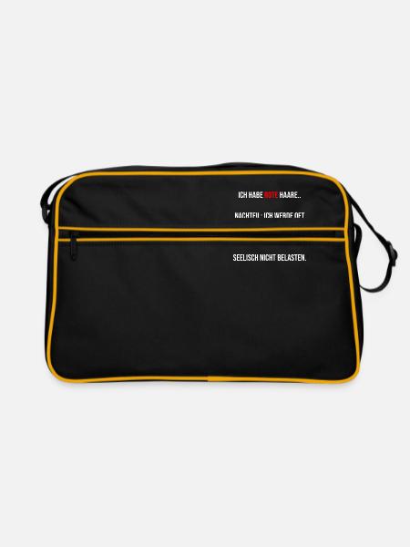 Ich Habe Rote Haare.. - Retro Tasche - Schwarz/Gold - Vorne