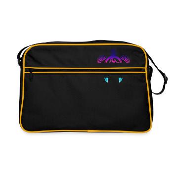 Tortue Maori Honu Tribal Tattoo Neo Gift - Sac Retro - noir/or - Devant