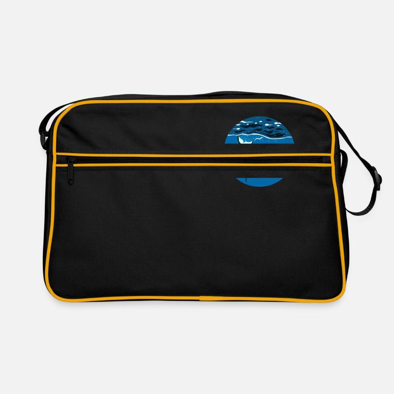 Humpback I Buckelwal unter Wasser - Retro Tasche - Schwarz/Gold