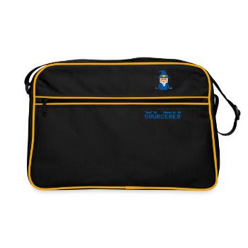 Developer Open Sourcerer Funny Gift Idea - Retro Bag - black/gold - Front