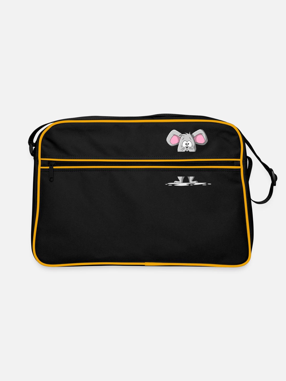 Anxious mouse - Retro Bag - black/gold - Front
