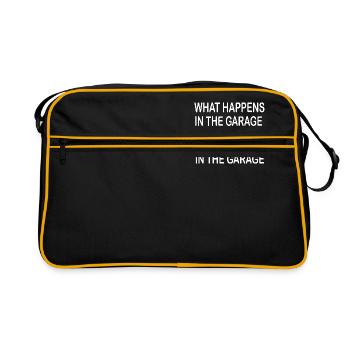 Aufenthalte in der Garage - Retro Tasche - Schwarz/Gold - Vorne